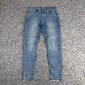 Levis 710 Super Skinny Jeans Blue  Raw Hem Side Slit Womens Size 28